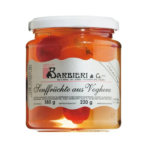 , 38,59 EUR/kg) Barbieri Mostarda di Voghera - Senffrüchte, 380g (220g