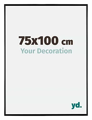 Your Decoration - Bilderrahmen 75x100 cm - Schwarz Hochglanz - Bilderrahmen aus Kunststoff mit Acrylglas - Antireflex - 75x100 Rahmen - Evry