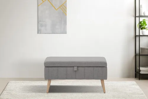 OTTO home Truhenbank AMIRA Sitzbank mit Stauraum, Maße B/T/H: 81/36/43 cm, mit Staufach, in 3 Bezugsqualitäten mit feiner Steppung