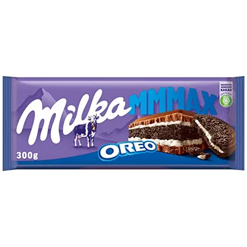 Milka Mmmax Oreo – Alpenmilch-Schokolade mit Oreo-Keks – 300g - Erlebe den einzigartigen Genuss von Milka Mmmax Oreo: zarte Alpenmilch-Schokolade trifft auf knusprigen Oreo-Keks und feine Milchcrème. Ideal für einen besonderen Moment der Freude! Schokolade, die begeistert.
