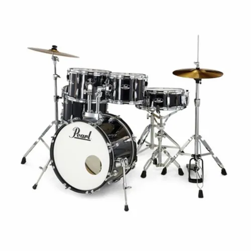Pearl Roadshow 18" Jet Black Schlagzeug Set - Komplettes Pearl Roadshow Compact Set in Jet Black, ideal für Einsteiger mit 9-lagigem Pappel Kessel und hochwertiger Hardware für besten Klang.