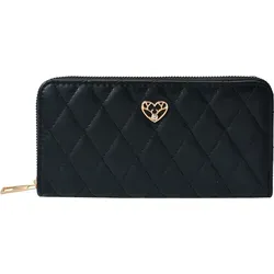 Clayre & Eef Brieftasche 19x10 cm Schwarz Kunstleder Herz - Schwarz