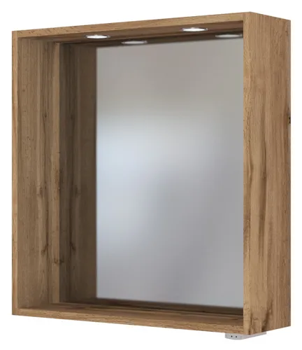 Held Möbel Spiegelpaneel Davos 60 cm - Eleganter Badspiegel mit LED-Beleuchtung - Badspiegel mit umlaufendem Rahmen und 2 Touch-LED-Spots für stimmungsvolle Beleuchtung, ideal für individuelle Badgestaltungen.