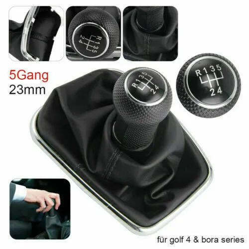 Schaltknauf für VW Golf 4 & VW Bora 5 Gang Schaltsack Rahmen 23mm Schalthebel 1