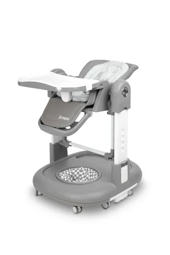 CARETERO Sitron Hochstuhl 3in1 – Grau - Vielseitiger 3-in-1 Hochstuhl für Kinder von 6 bis 36 Monaten. Bietet Sicherheit und Komfort mit verstellbarer Höhe, abnehmbarer Doppeltischplatte und integrierter Lauflernhilfe.