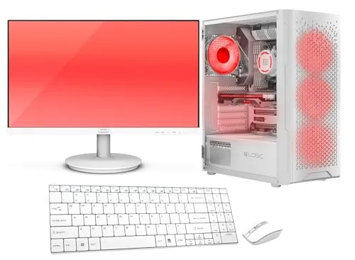 VIST Gaming PC Komplett Set R5 5600GT mit 32GB RAM und 1TB SSD - Weiß - VIST Gaming PC Komplett Set mit AMD Ryzen 5 5600GT, 32GB RAM und 1TB SSD. Ideal für Gaming und Multimedia, ausgestattet mit einem 24'' Monitor für beeindruckende Bildqualität und flüssige Darstellungen.