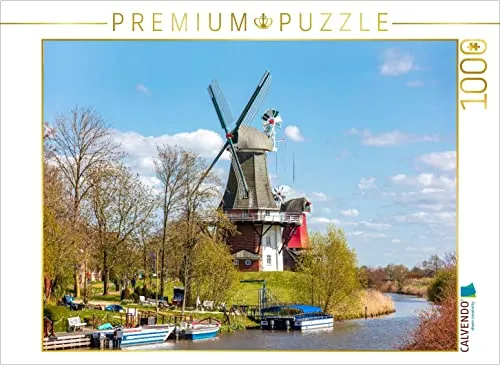 CALVENDO Puzzle Greetsieler Zwillingsmühlen 1000 Teile - Klassisches Puzzle in PREMIUM-QUALITÄT mit einem wunderschönen Motiv von Andrea Dreegmeyer, ideal für die ganze Familie und fördert Konzentration und Gedächtnis.