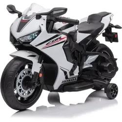 Elektromotorrad 12V Honda CBR 1000RR für Kinder - Lizenziertes Elektromotorrad für 2–5 Jahre mit LED-Scheinwerfer, Musikknopf und abnehmbaren Stützrädern. Fördert motorische Fähigkeiten und Sicherheit beim Fahren.