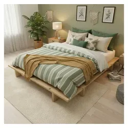 TUGA-Holztech Massivholzbett 'Komorebi' 180x220 cm aus Zirbe - Hochwertiges Japanbett aus naturbelassener Zirbe, ideal für einen erholsamen Schlaf. Einfacher Aufbau und individuelle Anfertigung auf Anfrage verfügbar.