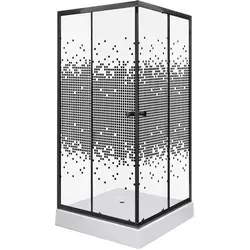 KERRA PIXEL SQ BL Duschwand + Duschwanne 80 x 80 cm - Duschkabinen mit modernem Design und hochwertiger Verarbeitung. Die KERRA PIXEL SQ überzeugt mit dekorativem Glas und komfortablen Schiebetüren für ein stilvolles Badeerlebnis.