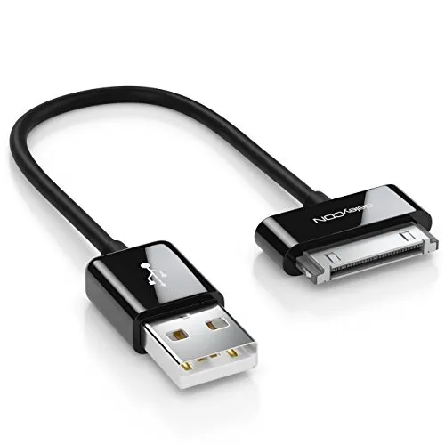 deleyCON 0,15m 30-Pin USB Kabel Dock Connector Sync-Kabel Ladekabel Datenkabel Kompatibel mit iPhone 4s 4 3Gs 3G iPad iPod - Schwarz