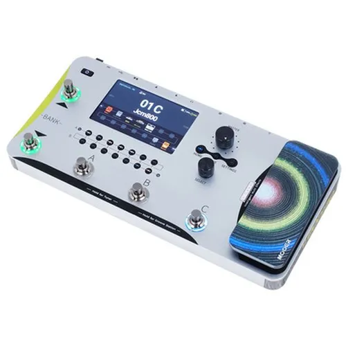 Mooer GE1000Li Amp Modelling B-Stock - Gitarren Multieffekte mit umfangreicher Effektvielfalt, kabellosem Betrieb dank integriertem Akku, hochwertigem 5-Zoll-Touchscreen und bis zu 6 Stunden Laufzeit für kreative Freiheit.