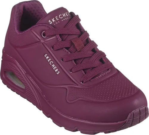 Skechers Damen UNO Stand ON AIR, Plum Durabuck/Mesh - 38 EU - Damen-Sneaker mit atmungsaktivem Mesh-Obermaterial und komfortabler Dämpfung für den ganzen Tag.
