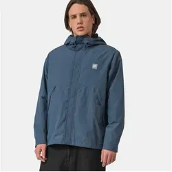 Kurzjacke SANTA CRUZ "CAMPER JACKET" für Herren, Größe M, blau - Funktionsjacke ideal für Skateboarding, wasserabweisend und mit praktischen Reißverschlusstaschen für Wertsachen. Hochgeschlossener Kragen und verstellbare Kapuze bieten optimalen Schutz bei kälteren Temperaturen.