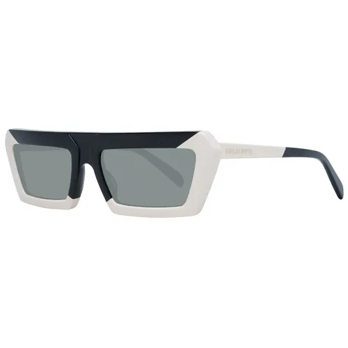 Emilio Pucci Sonnenbrille EP0175 04A 56 - Elegante Damen-Sonnenbrille in Schwarz mit grau polarisierten Gläsern, 100% UV-Schutz und stylischem rechteckigen Design, ideal für modebewusste Frauen.