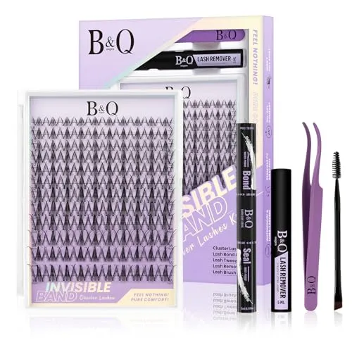 B&Q Lashes Extension Set 120PCS Snow Lotus Lash Clusters Unsichtbares Band 8-16MIX Manga Wimpern Extensions Set Wispy NatüRliche Wimpern Cluster 7 tage halt Wimpernverlängerung(Snow Lotus 8-16mix)