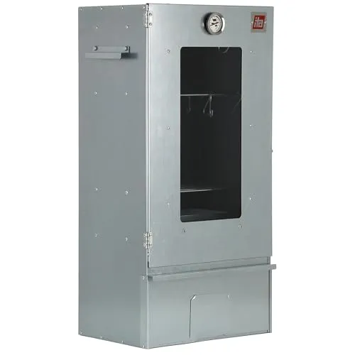 ITA Räucherofen 7002 - Premium Edelstahl Smoker mit Sichtfenster - Smoker für Kalträuchern & Heißräuchern, 3 Etagen für bis zu 7kg Fleisch, hohe Langlebigkeit durch Edelstahl, direkt vom Hersteller mit umfassendem Zubehör.