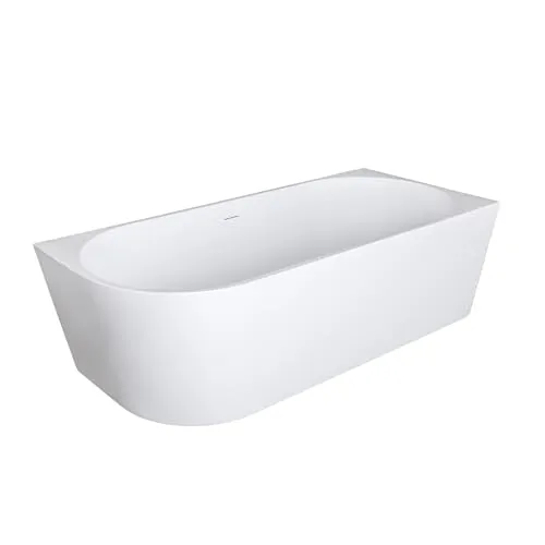 Aloni Halb-Freistehende Badewanne Eckwanne 180x80 - Sanitäranlagen & Zubehör, elegante Acryl-Badewanne mit freistehender Installation für entspannende Badeerlebnisse in modernem Design.