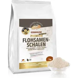 GOLDEN PEANUT Flohsamenschalen Pulver 99% 1 kg - Vielseitiges Flohsamenschalenpulver aus Indien, ideal zum Backen und Binden von Teigen. Glutenfreie Zutat für eine besondere Textur in Kuchen und Brot. Perfekt für kreative Rezepte in der Low-Carb-Küche.