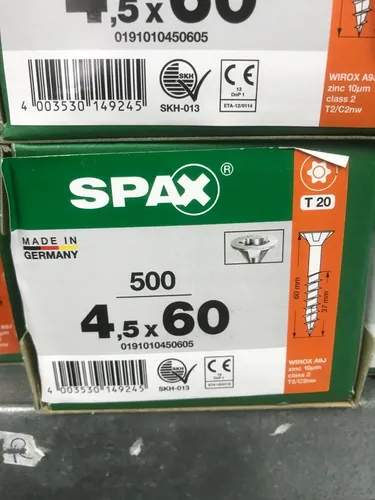 SPAX Universalschraube 4,5 x 60 mm - 500 Stück, T-STAR plus, überlegener Korrosionsschutz und komfortables Verarbeiten für Innen- und Außenbereich