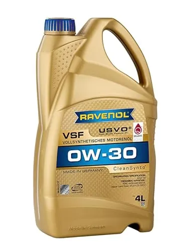 RAVENOL VSF SAE 0W-30 - Vollsynthetisches Motorenöl - Motoröl für PKW mit CleanSynto Technologie, bietet hohen Motorschutz und Viskositätsstabilität. Ideal für Benzin- und Dieselmotoren, auch mit Turboaufladung.