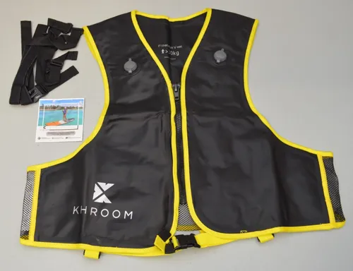 Khroom Aufblasbare Schwimmweste für Erwachsene - Ideal für SUP, Kajak & Schnorcheln - Rettungswesten für Erwachsene mit 59 N Auftrieb, leicht und kompakt für Komfort beim Wassersport - perfekt für Schnorcheln und Kajakfahren.