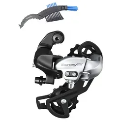 Shimano Tourney TX RD-TX800 Schaltwerk 7/8-fach zur Direktmontage Silber inkl. maxxi4you Fahrrad Kettenbürste