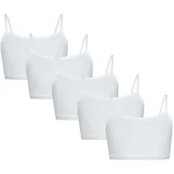 TupTam Bustier TupTam Mädchen Bustier mit Spaghettiträger 5er Pack weiß 146/152