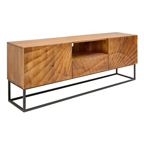 Riess-Ambiente Lowboard SCORPION 160cm - Massivholz TV-Board mit 3D Schnitzereien, handgefertigt für ein individuelles Wohnzimmer-Design und optimale Entspannung.