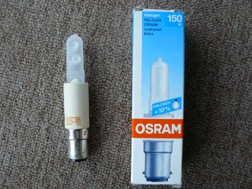 Osram Halogenglühlampe B15d, 150W matt, 64477 AM