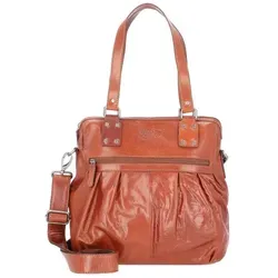 Pride and Soul Damentasche »Holly« in Braun, 30x35x9 cm - Handtaschen: Geräumige Damentasche »Holly« aus hochwertigem Leder mit praktischem Innenfutter im Karomuster und abnehmbarem Schultergurt für vielseitigen Tragekomfort.