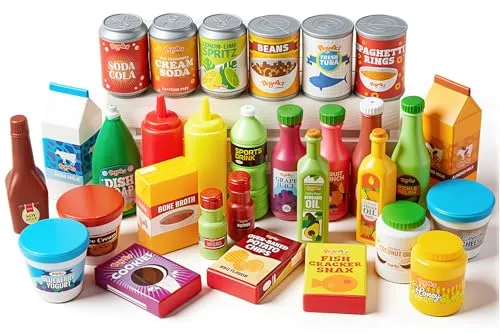 JOYIN 30-teiliges Playfood Set,Nachgebildete Lebensmittel aus Kunststoff für für Kinder 3 4 5 6 7 Jahre & Rollenspiel-Fans,Nicht ESSBAR,Rollenspiel Zubehör für Küche & Kaufmannsladen,Geschenk für
