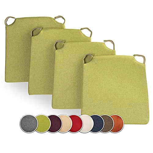 sunnypillow 4er Set Stuhlkissen mit Klettverschluss - Polster für Stühle & Sessel - Bequeme, wasserabweisende Kissen für Innen und Außen, mit Klettverschluss für sicheren Halt und einfache Pflege.