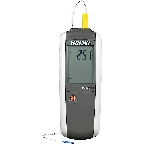 VOLTCRAFT PL-120 T1 Temperatur-Messgerät - Elektrische Messgeräte - Präzises Temperatur-Messgerät für K- und J-Typ Thermoelemente mit einem Messbereich von -200 bis +1372 °C und 0.1 °C Auflösung.
