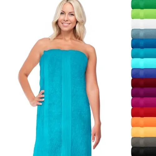 Lashuma Saunatuch XXL 85x220 cm Aquamarin Blau - Erleben Sie Komfort mit unserem XXL Saunatuch 85x220 cm – ideal für Sauna, Spa und Schwimmbad. Hergestellt aus 100% Baumwolle, bietet es hohe Saugkraft und schnelltrocknende Eigenschaften für täglichen Einsatz.