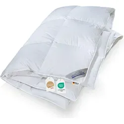 Daunendecke warme premium Daunen Bettdecke 135x200 - Premium Daunendecke 135x200cm, ideal für Allergiker dank Nomite-Milbenschutz und hergestellt unter strengen Tierschutzkriterien. Für kuschelige Wärme und hohen Schlafkomfort.