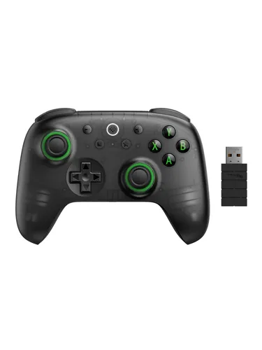 8Bitdo Ultimate 2C Kabelloser Hall Effect Controller – Transparent Schwarz - Drahtloser Gamecontroller für Windows und Android mit Hall-Effekt-Joysticks für präzise Steuerung. Programmierbare Tasten und 1000 Hz Abtastrate sorgen für ein reaktionsschnelles Spielerlebnis.