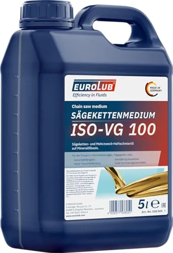 Eurolub Sägekettenmedium 5l - Hochwertiges Motorenöl für Sägeketten, sorgt für optimale Schmierung und verlängert die Lebensdauer Ihrer Geräte. Ideal für den professionellen Einsatz.