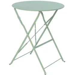 Sweeek Klappbarer Bistro-Gartentisch Ø 60 cm aus Stahl für 2 Personen - Robuster und leichter klappbarer Gartentisch aus pulverbeschichtetem Stahl, ideal für den Außenbereich. Kein Montageaufwand, sofort einsatzbereit! Perfekt für Terrasse oder Balkon.