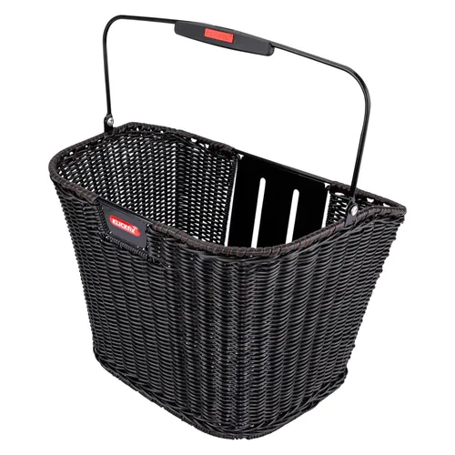 KLICKfix Farradtasche Structura Korb - Wetterfester Lenkerkorb in Schwarz - Fahrradtaschen mit stabilem Tragegriff, ideal für den täglichen Einkauf. Wetterfest, belastbar bis 7 kg und mit einem Volumen von 16L.