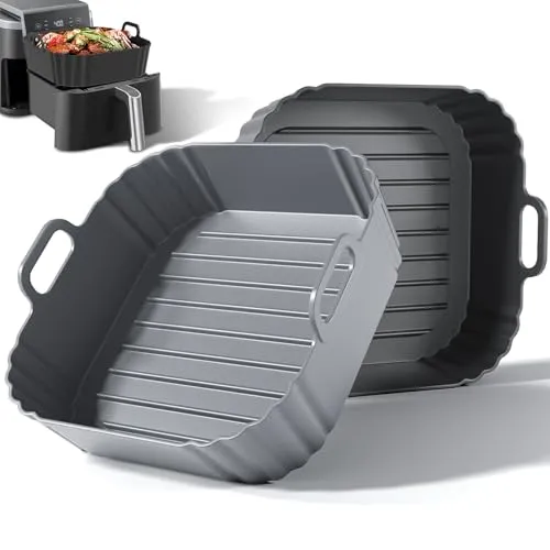 Marsgarlan Silikonform Heißluftfritteuse 2 Stück für Ninja AF140EU AF170EU AF180EU/EUCP, COSORI, Philips NA230/00 HD9280/90, Chefman, Silikoneinsatz für 4.7L, 5.5L, 5.7L, 6L 6,2L, Silikon Zubehör