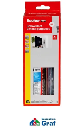 fischer Schwerlast-Befestigungsset 150 C - Multifunktionales Befestigungssystem für Schwerlasten, ideal für Beton und Mauerwerk, inklusive Ankerstangen und Injektionsmörtel