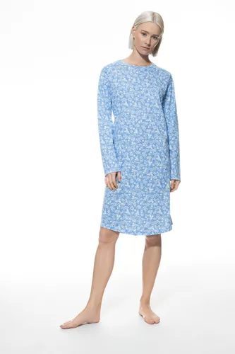 Mey Nachthemd FLOWER MEADOW - Floraler Print in Blau, Größe 42 - Nachtwäsche mit atmungsaktiver Baumwolle, ideal für gemütliche Nächte. Der florale Print sorgt für einen frischen Look.
