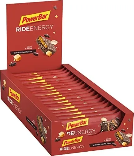 PowerBar Ride Energy Riegel 18 x 55 g, Peanut-Caramel - Outdoornahrung für aktive Sportler, ideal zur schnellen Energiebereitstellung während längerer Trainingseinheiten oder Outdoor-Abenteuern.