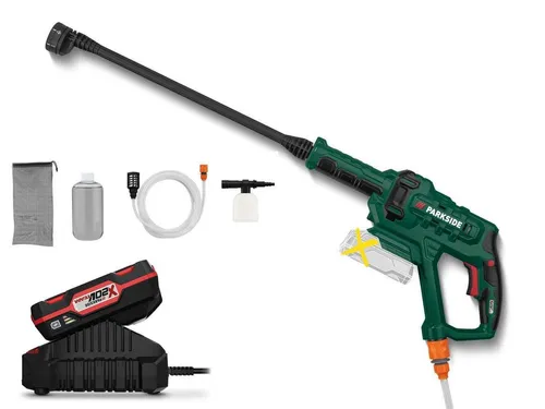 Parkside Akku-Druckreiniger PDRA 20-Li B3 - Akku-Druckreiniger mit 6 Sprüharten, ideal für die flexible Reinigung im Außenbereich, inkl. Akku und Ladegerät
