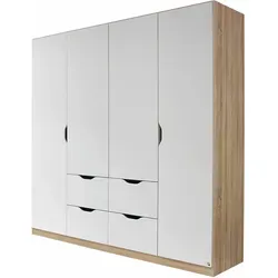 Kleiderschrank RAUCH "Freising geräumiger Schrank Garderobe Schlafzimmerschrank", weiß (struktureichefarben hell, weiß), B:181cm H:197cm T:54cm, Schränke, mit Griffmulden und Schubkästen OTTO ́s Chois TOP PRODUKT