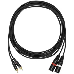 Sommer Cable ONH7-0500-SW SC-Onyx Audiokabel 2 x XLR Male - 2 x Cinch Male 5 Meter - Hochwertiges Audiokabel für optimale Signalübertragung, robust und flexibel, ideal für professionelle Anwendungen.