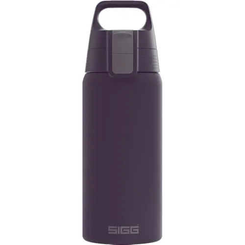 SIGG Isolierte Trinkflasche Shield Therm One Nocturne - 0,5L - Thermobehälter, vakuumisoliert für bis zu 36 Stunden kalte Getränke, aus 90% recyceltem Edelstahl, auslaufsicher und BPA-frei - ideal für Fitness und Abenteuer!