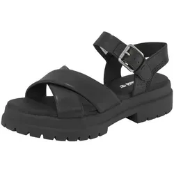 Timberland London Vibe CROSS STRAP SANDAL Schwarz 42 EU - Sportliche Sandale mit Schnallenverschluss aus hochwertigem Leder, ideal für warme Tage. Fällt klein aus, bitte eine Größe größer bestellen. Robuste Gummisohle für optimalen Halt.
