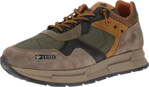 Cetti Cetti C-1271 INV26 Herren Sneaker - Ante-Star-Kaki - Stylische Low-top Sneaker aus hochwertigem Glattleder mit bequemer Lederinnensohle und rutschfester Gummisohle, ideal für modebewusste Männer.